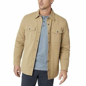 Eddie Bauer Jacket Tan Medium Voyager Fleece Aztec Print Lined Snap Jacket
